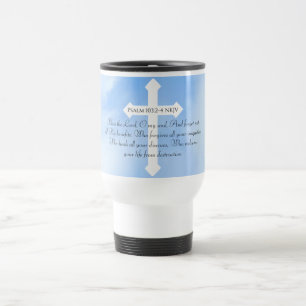 Sky Blue Christian Healing Bible Verse Cross Travel Mug