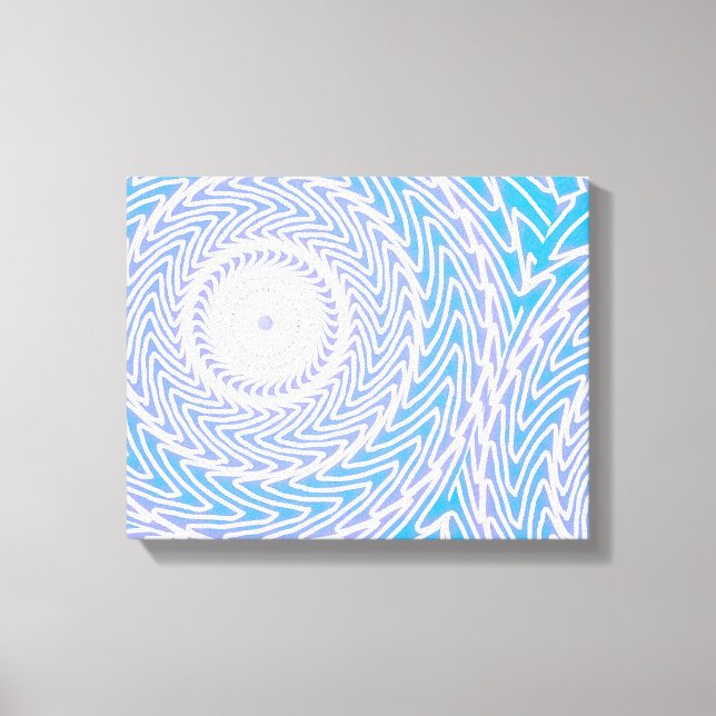 Sky blue circles pattern canvas print (Front)