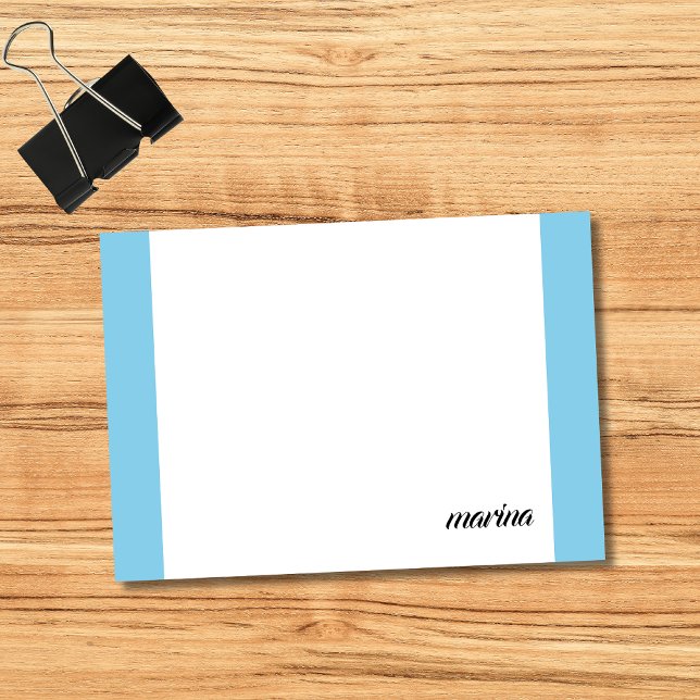 Sky Blue Clean Professional Simple Name  Post-it Notes (Creator Uploaded)