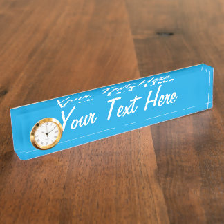 Sky Blue Colour Background Decor Nameplate