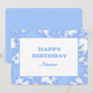 Sky Blue Colour Me Daisies Birthday Card