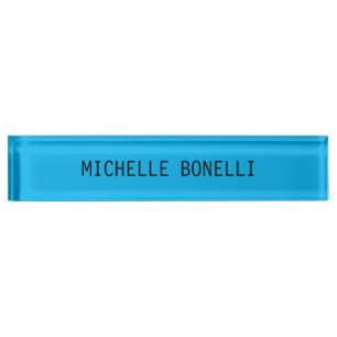 Sky Blue Colour Minimalist Plain Legible Modern Nameplate