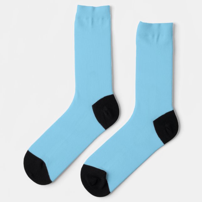 Sky Blue Compression Socks with Black Heel & Toe (Left)