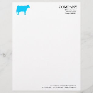 Sky Blue Cow - White Customised Letterhead