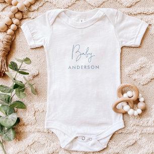Sky Blue Custom Baby Name Baby Bodysuit