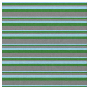 Sky Blue, Dark Green, and Dim Grey Coloured Lines Fabric