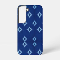 Sky Blue Diamond Pattern on Dark Blue Background