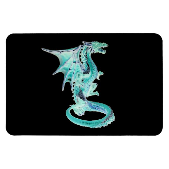Sky Blue Dragon Stunning Fantasy Creature Artwork Magnet (Horizontal)