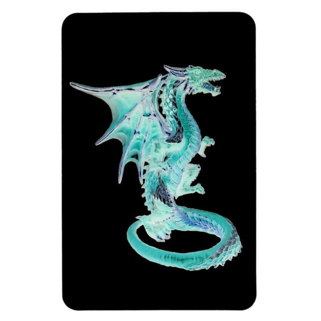 Sky Blue Dragon Vertical Magnetic Dry Erase Sheet Magnet (Vertical)