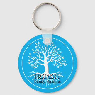 Sky Blue Family Reunion Family Tree Key Ring
