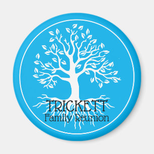 Sky Blue Family Reunion Family Tree  Magnet