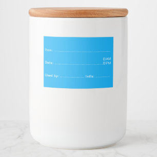 Sky Blue Food Labels for Home and Kitchen
