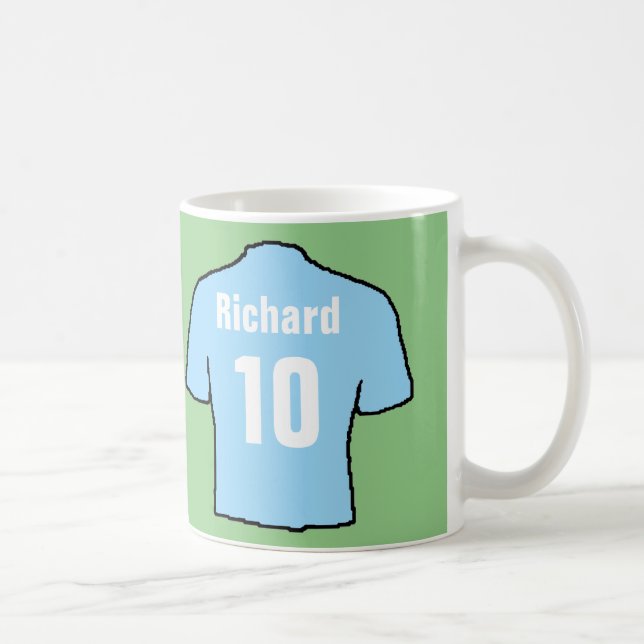 Sky Blue Football Fan Shirt Coffee Mug (Right)