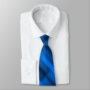 Sky Blue Futuristic Abstract Diagonal Pattern Art Tie