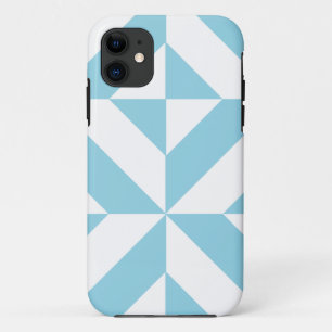 Sky Blue Geometric Deco Cube Pattern Case-Mate iPhone Case