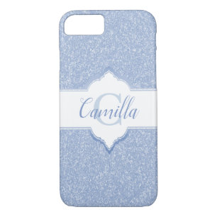 Sky Blue Glitter Monogram Case-Mate iPhone Case