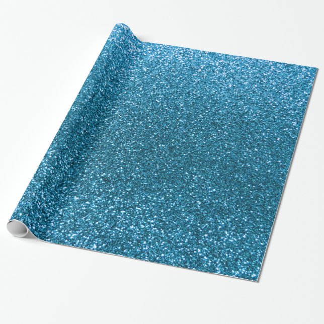 Sky blue glitter wrapping paper (Unrolled)