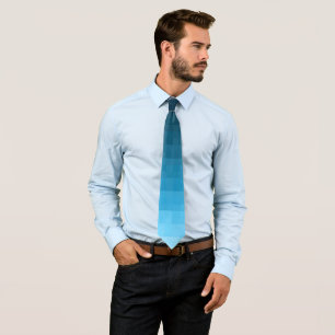 sky blue gradient   pixel square blocks   tie
