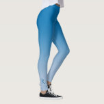 Sky Blue Gradient with Elegant Monogram Leggings<br><div class="desc">Stylish dark to light blue gradient features an elegant custom monogram in a dark blue decorative font at the bottom of the right leg. Personalise it with your initial in the sidebar. Add a modern accent to your wardrobe. To see the minimal sky blue ombré design on other items, click...</div>