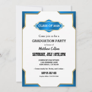 Sky Blue Graduation Invitation