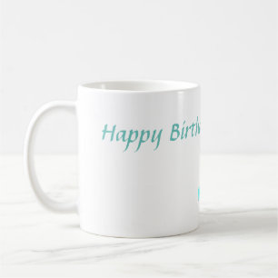 Sky blue green red watercolor dinosaur birthday ad coffee mug