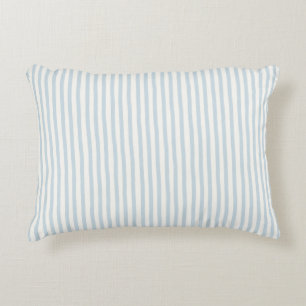 Sky Blue Green White Stripes Decorative Cushion
