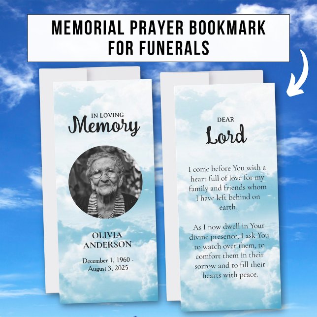 Sky Blue Heaven Memorial Prayer Photo Bookmark (Creator Uploaded)