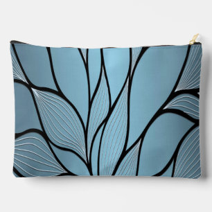 Sky Blue Hues Creative Leave Pattern Accessory Pouch