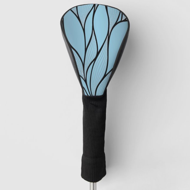 Sky Blue Hues Creative Leave Pattern  Golf Head Cover (Front)