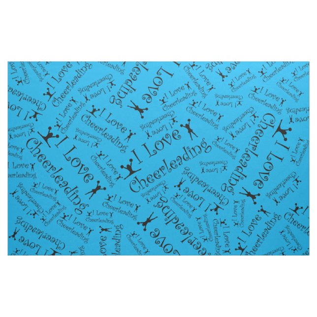 Sky blue I love cheerleading Fabric (Yard)