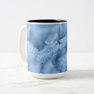 "Sky Blue Ice Cube Coffee Mug: Chill and Sip" Two-Tone Coffee Mug