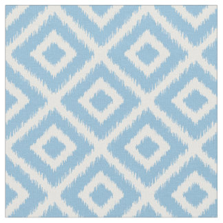 Sky Blue Ikat Diamonds Fabric