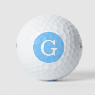 Sky Blue Initial Monogram Golf Balls