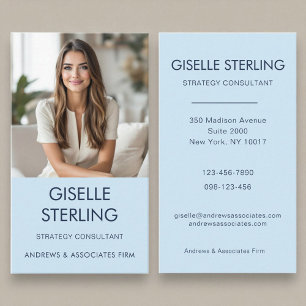 Sky Blue Minimal Professional Photo Modern Business Card