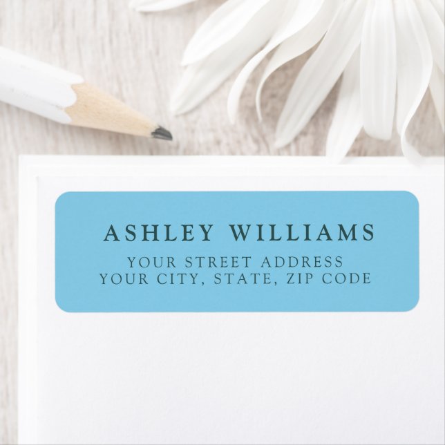 Sky Blue Minimalist Elegant Return Stickers (Insitu)