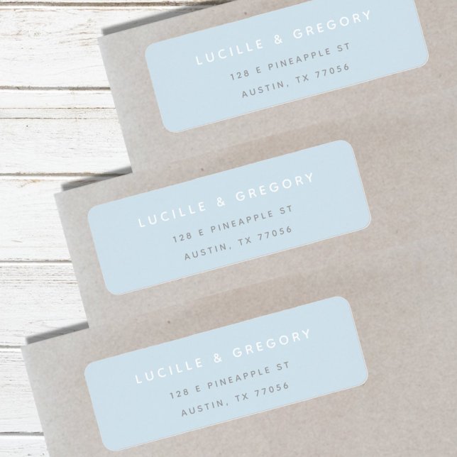 Sky Blue Minimalist First Names Return Address  (Creator Uploaded)
