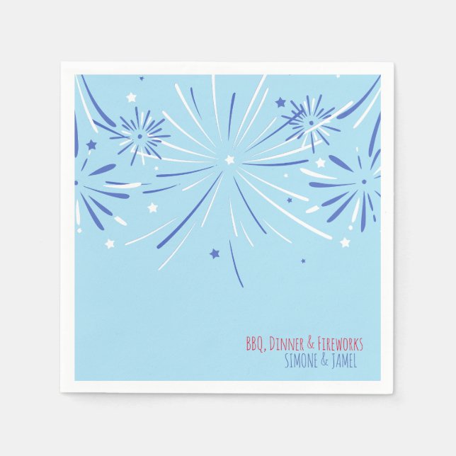 Sky Blue Minimalist Paper Napkin (Front)
