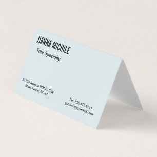Sky Blue Minimalist Professional Business Card