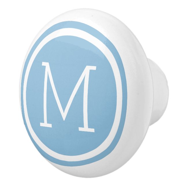 Sky Blue Monogram Personalised Drawer Knob (Right)