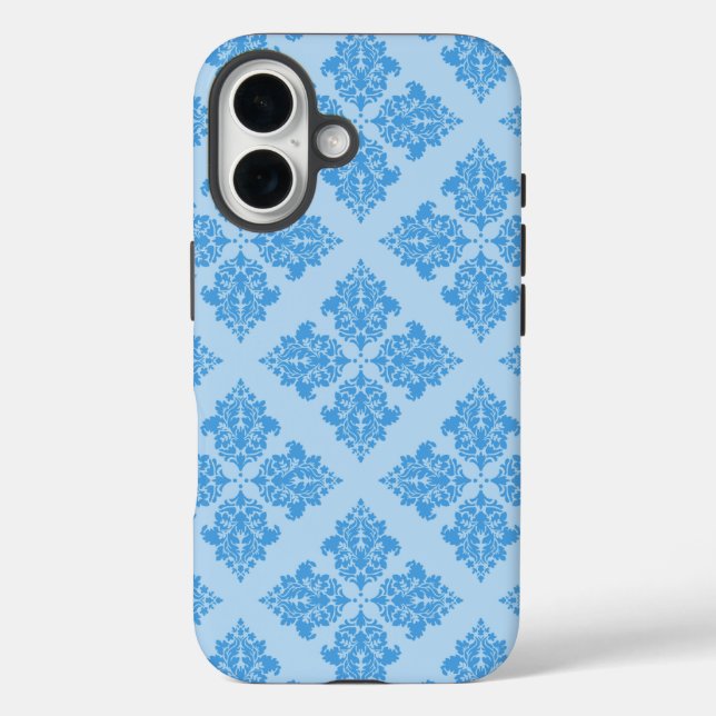 Sky Blue Moroccan Damask Case-Mate iPhone Case (Back)