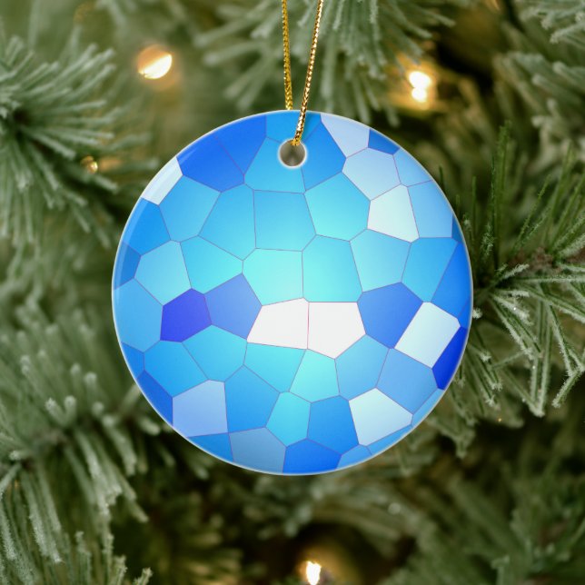 Sky Blue Mosaic Pattern Ceramic Tree Decoration (Tree)