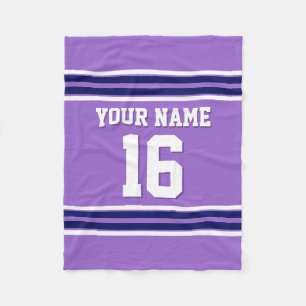 Sky Blue Navy White Team Jersey Sports Jersey Fleece Blanket