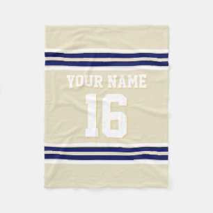 Sky Blue Navy White Team Jersey Sports Jersey Fleece Blanket