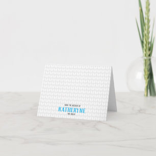 Sky Blue Personalised Knit Stitch Note Cards