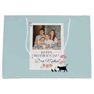Sky Blue Personalised Photo and Mothers Day Large Gift Bag
