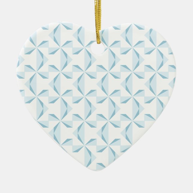 Sky Blue Pinwheels Ceramic Tree Decoration (Front)