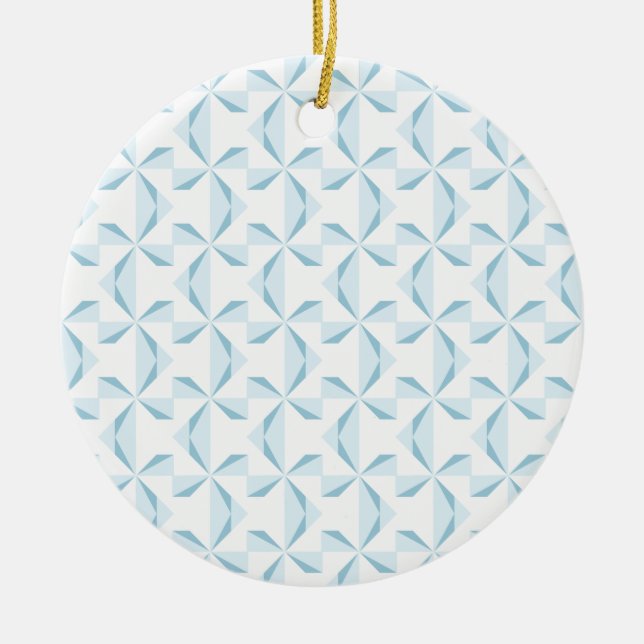 Sky Blue Pinwheels Ceramic Tree Decoration (Front)