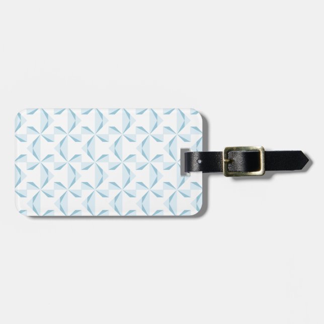 Sky Blue Pinwheels Luggage Tag (Front Horizontal)