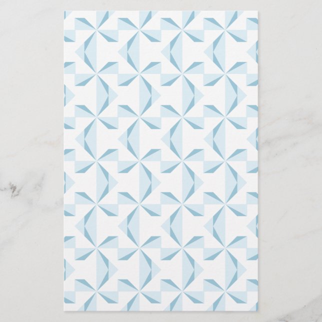 Sky Blue Pinwheels Stationery (Front)