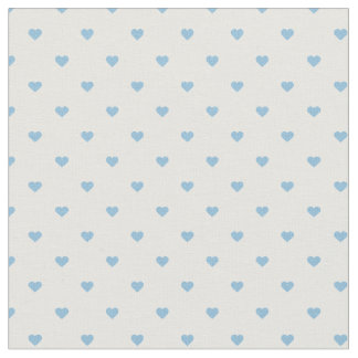 Sky Blue Polka Dot Hearts Fabric